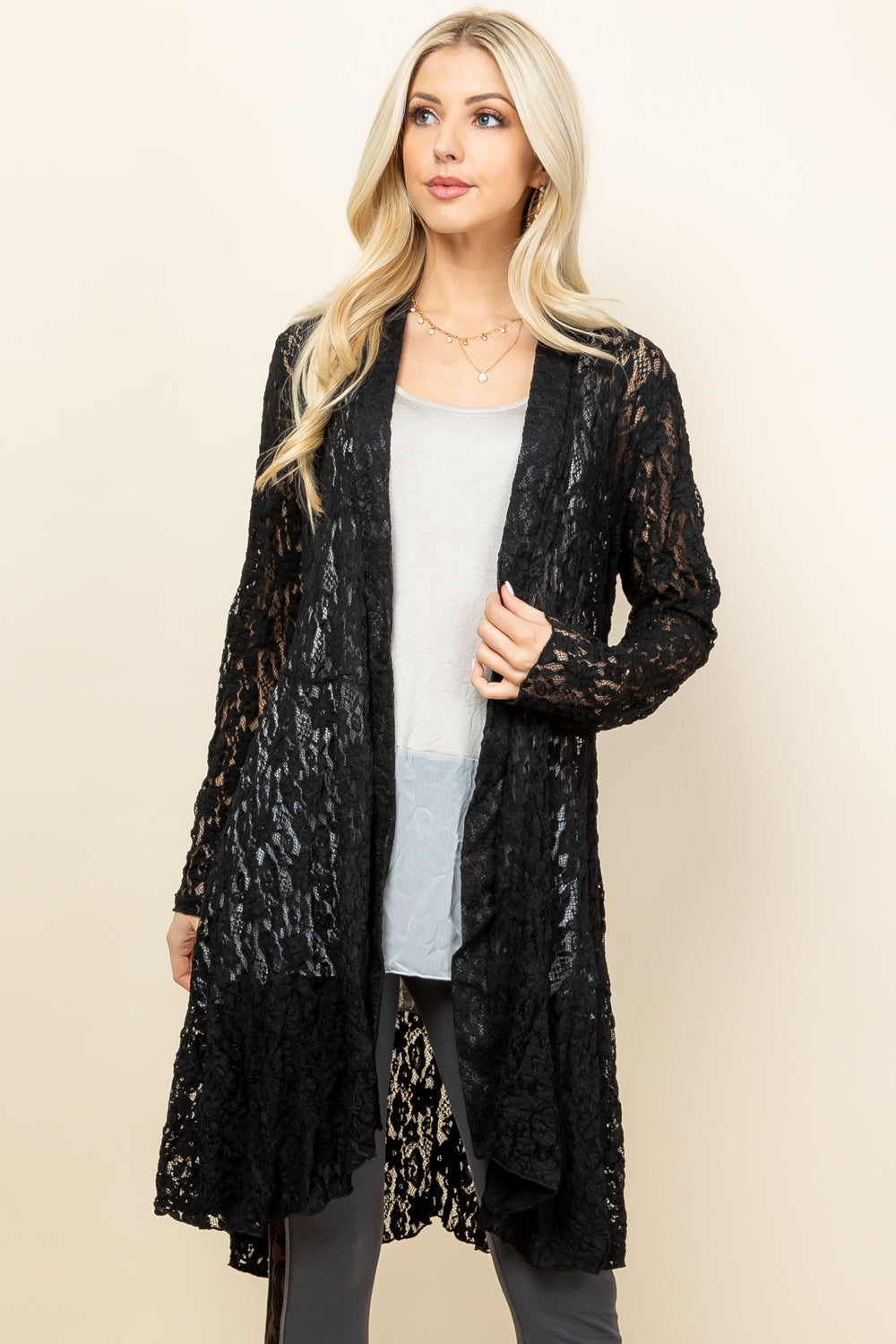 Pucker Lace Jacket - Black