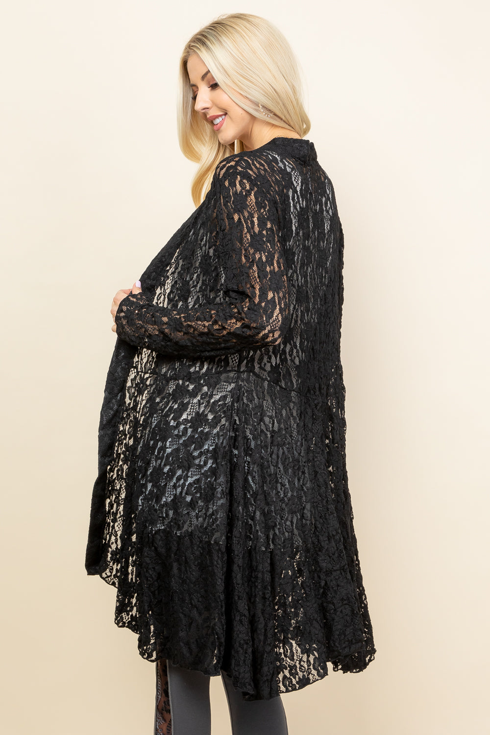 Pucker Lace Jacket - Black