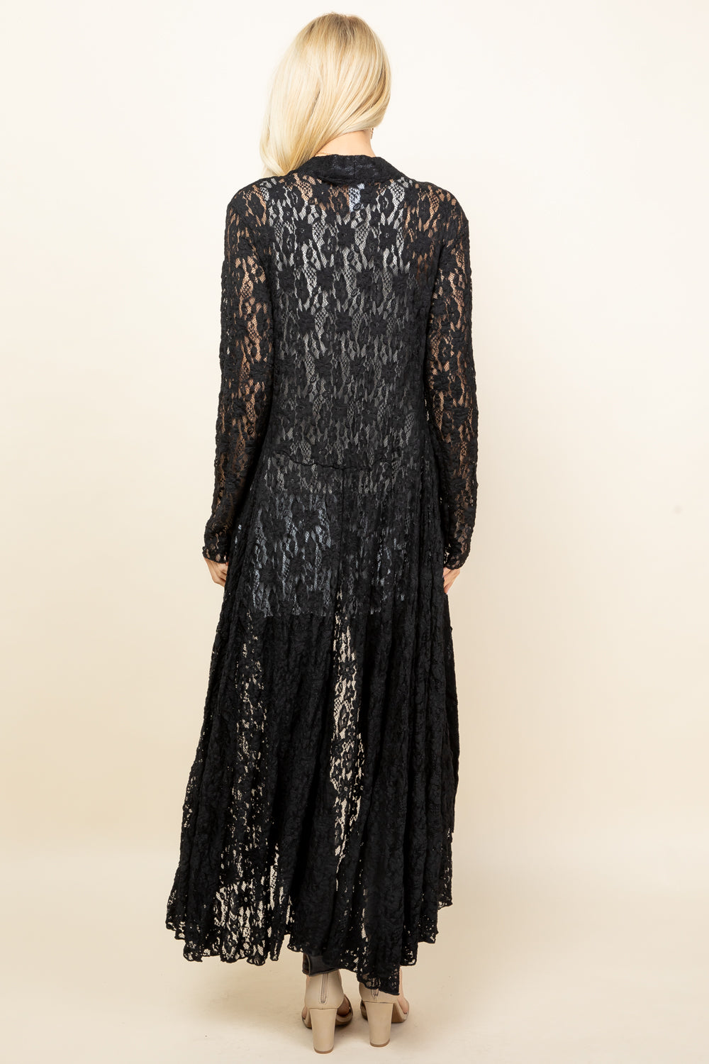 Pucker Lace Long Jacket - Black – Kooniez